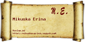 Mikuska Erina névjegykártya